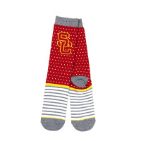 USC Trojans 47 Brand Cardinal SC Interlock Block Willard Flat Knit Sock